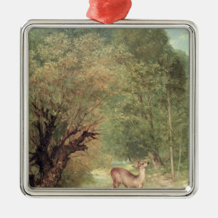The Hunted Roe-Deer on the alert, Spring, 1867 Metal Ornament