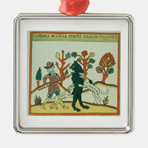 The Hunter and the Boar, Russian, late 18th centur Metal Tree Decoration