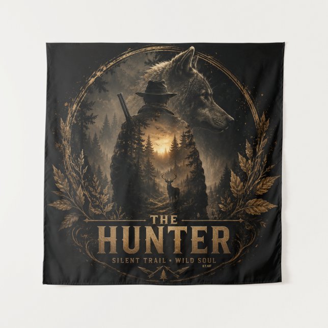 The Hunter , Into the Wild Silence  Tapestry (Front)