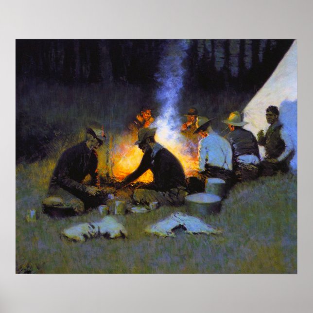 The Hunters' Supper Frederic Remington Poster (Front)