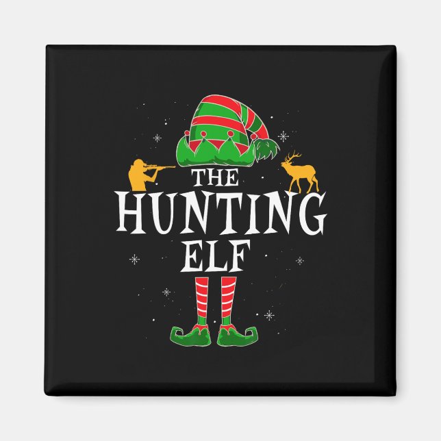 The Hunting Elf Group Matching Family Christmas Hu Magnet (Front)
