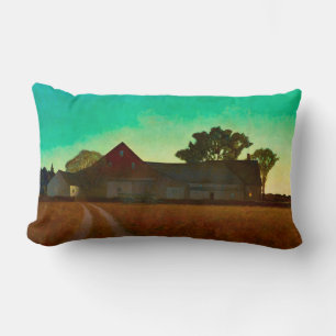 The Hupper Farm by Newell Convers Wyeth Lumbar Cushion