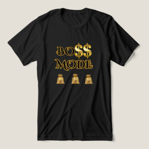 THE HUSTLE, BOSS MODE MEN'S BLACK SHORT SLEEVE  Tri-Blend SHIRT