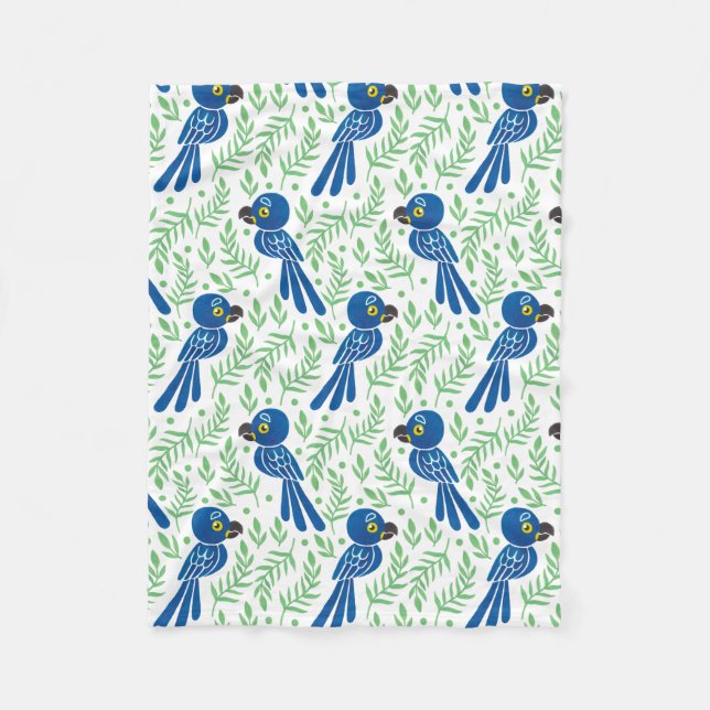 The Hyacinth Macaw Pattern Fleece Blanket (Front)