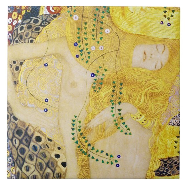 The Hydra, Gustav Klimt Ceramic Tile (Front)
