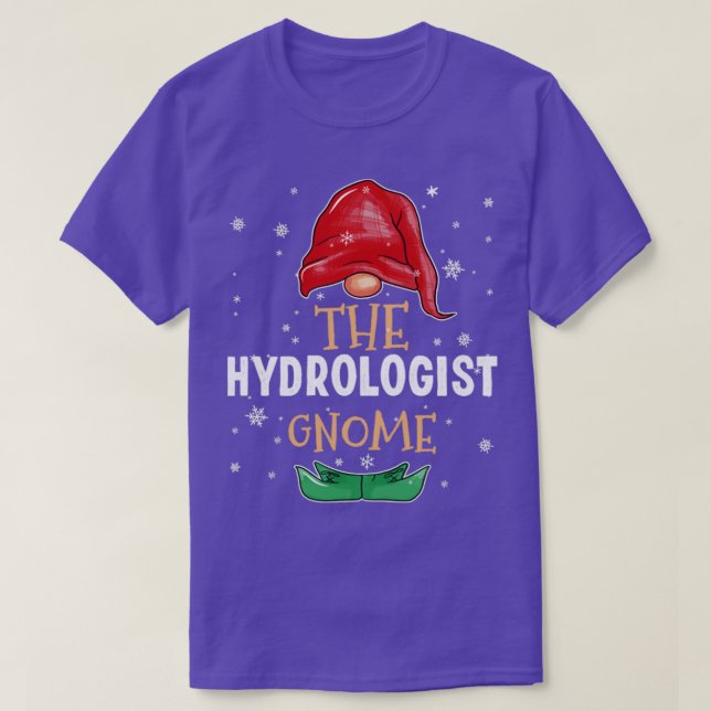 The hydrologist Gnome Family Matching Christmas Ou T-Shirt (Design Front)