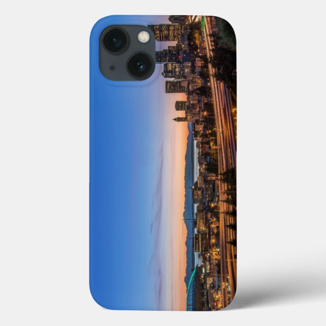 The I-5 freeway and downtown Seattle at twilight Case-Mate iPhone Case (Back)