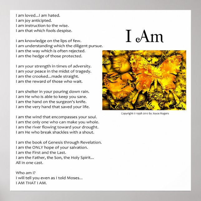 The I Am Poem - Customisable Print (Front)