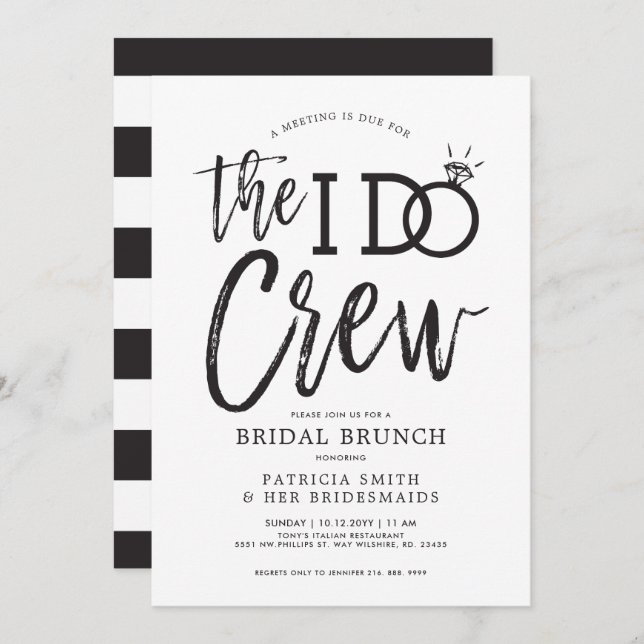 The I Do Crew | Bridal Crew Brunch Invitation (Front/Back)