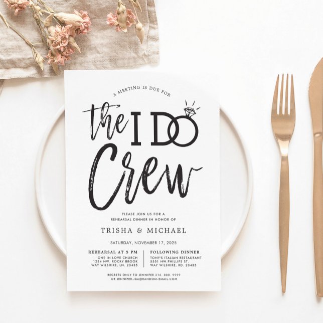 The I Do Crew | Rehearsal Dinner Party Invitation (Creator Uploaded)