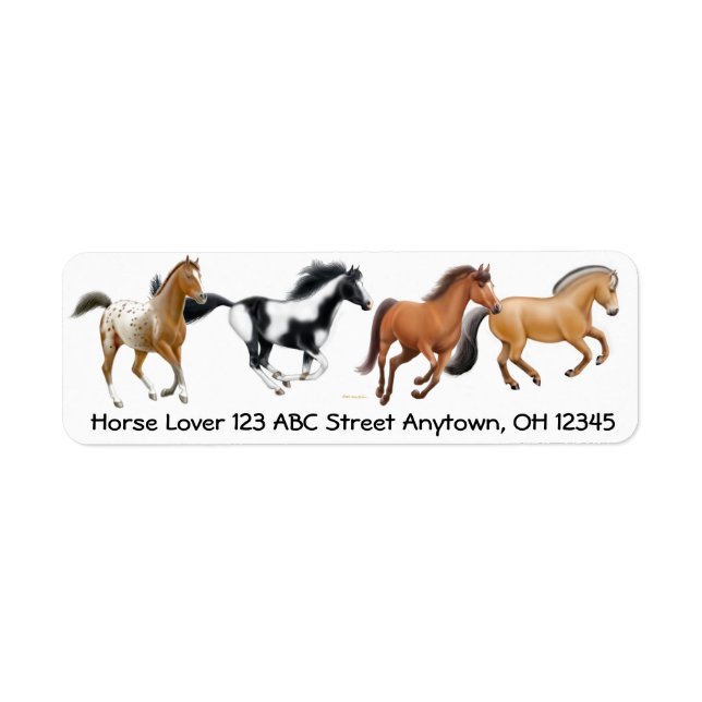The I Love Horses Label Return Address Label (Front)