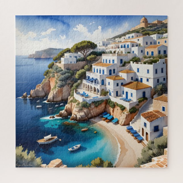 The Ibiza coast is home to many beautiful Greek vi Jigsaw Puzzle (Vertical)