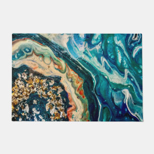 The Ice and The Fish abstract painting Doormat
