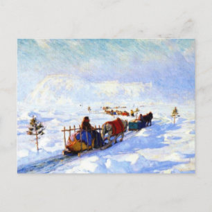 The Ice Bridge Quebec, Clarence Gagnon  Holiday Postcard