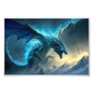 The Ice Dragon, Fantasy Art, Dragons, Sci-Fi Photo Print