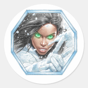 The Ice Queen Shows You A Peace Sign Greeting Classic Round Sticker