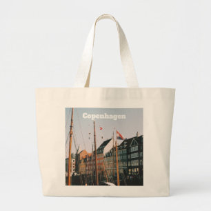 The iconic Nyhavn, Copenhagen, Denmark Large Tote Bag