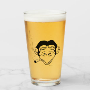The Iconic Smoking Chimp Beer Glass