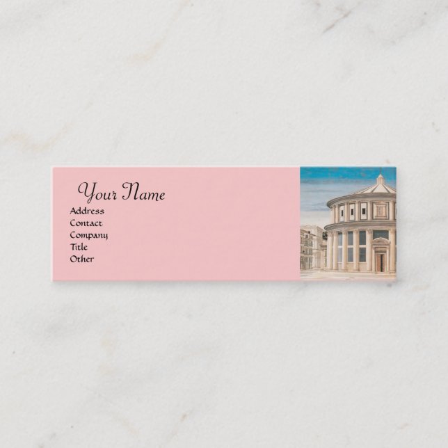 THE IDEAL CITY ,Renaissance Architect ,Blue Pink Mini Business Card (Front)