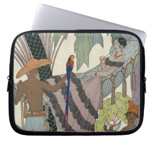 The idle beauty (pochoir print) laptop sleeve