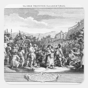 The Idle 'Prentice Executed at Tyburn Square Sticker