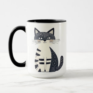 The illustration depicts a cute kitten. mug