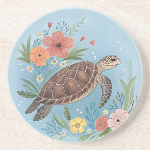 The illustration of a sea turtle coaster