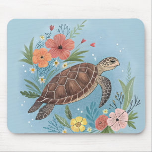 The illustration of a sea turtle mouse pad