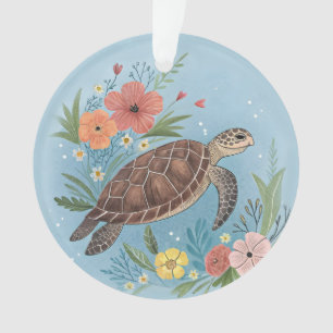 The illustration of a sea turtle ornament