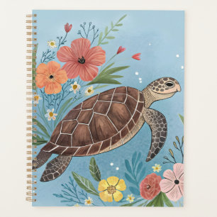 The illustration of a sea turtle planner