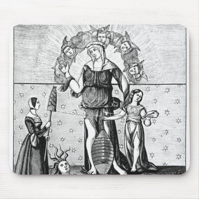 The Image of Dame Astrology with the Three Mouse Pad (Front)