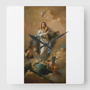 The Immaculate Conception by Giovanni Tiepolo Square Wall Clock