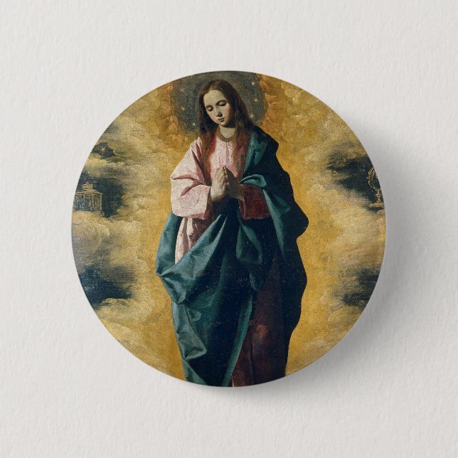 The Immaculate Conception Celestial Radiance Art 6 Cm Round Badge (Front)