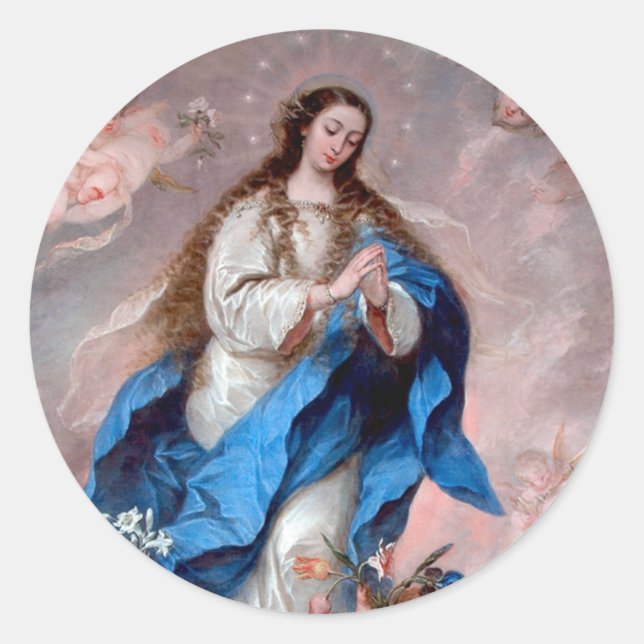The Immaculate Conception Classic Round Sticker (Front)
