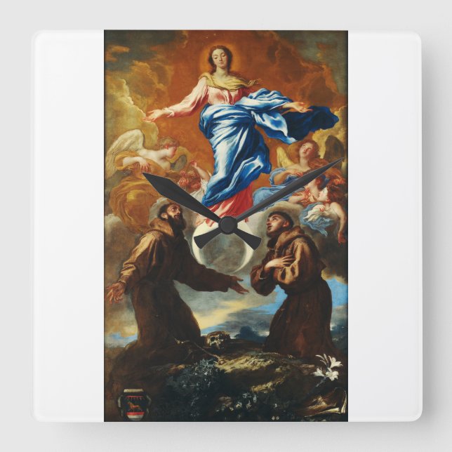 The Immaculate Conception of Virgin Mary Square Wall Clock (Front)