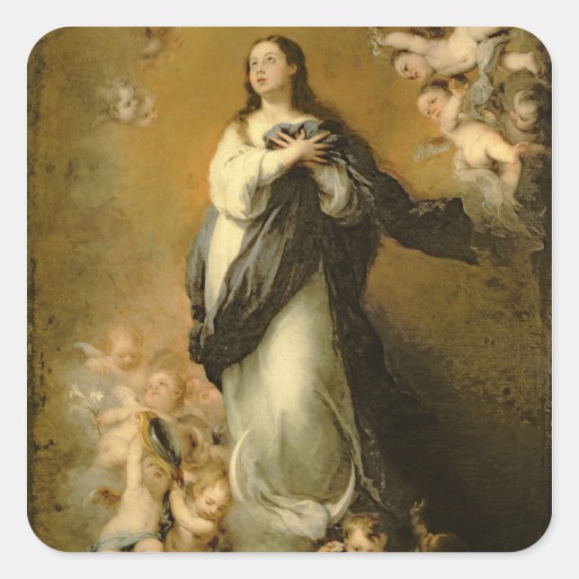 The Immaculate Conception Square Sticker (Front)