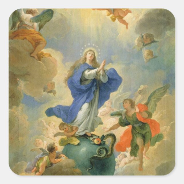 The Immaculate Conception Square Sticker (Front)