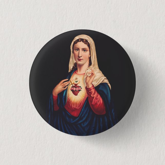 The Immaculate Heart of Mary 3 Cm Round Badge (Front)