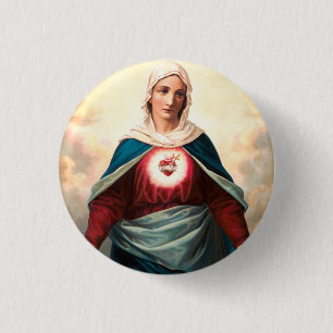 The Immaculate Heart of Mary 3 Cm Round Badge