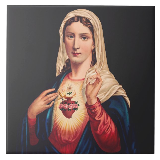 The Immaculate Heart of Mary Ceramic Tile (Front)