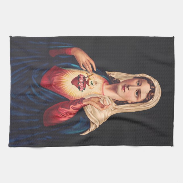 The Immaculate Heart of Mary Tea Towel (Horizontal)