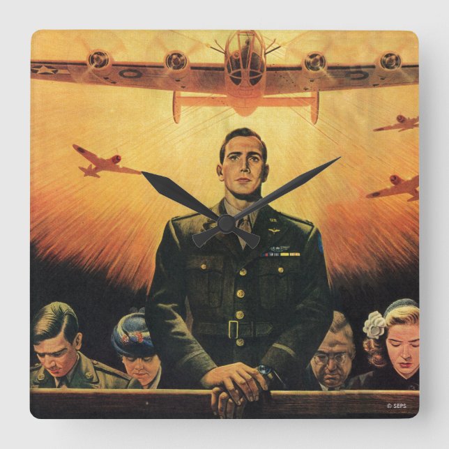 The Immortal Harpy Square Wall Clock (Front)