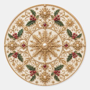 The Imperial Winter Mandala Classic Round Sticker
