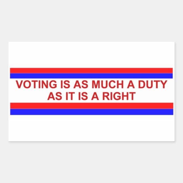 the importance of voting rectangular sticker (Front)
