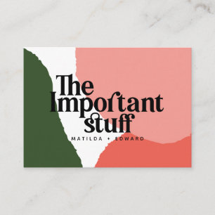 The important stuff modern abstract wedding detail enclosure card