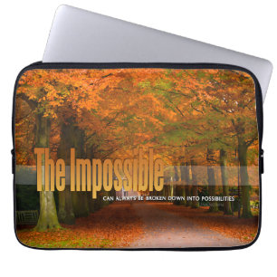 "The impossible can be broken" Inspirational Quote Laptop Sleeve
