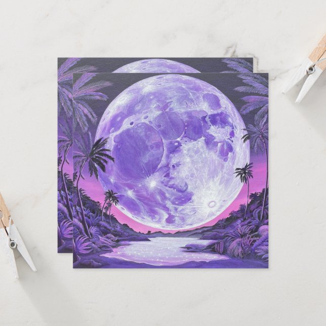 The Impossible Moon-Sticker Invitation (Front/Back In Situ)