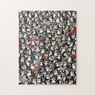 The Impossible Red Penguin Hunt Jigsaw Puzzle