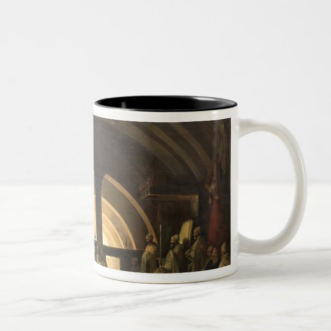 The Inauguration of Jacques de Molay Two-Tone Coffee Mug (Right)