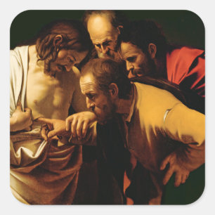 The Incredulity of St. Thomas, 1602-03 Square Sticker